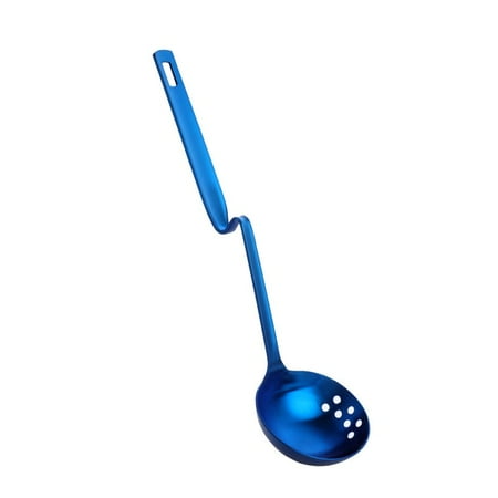 

Kitchen Cookware Tool Stainless Steel Soup Ladle Skimmer Copper Long Handle 2in1 Metal Soup Spoon Cooking Colander For Hot Pots