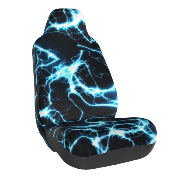 Balery Lightning Pattern Car Seat Cover - Soft & Breathable Front Premium Covers with Non-Slip Protector Fits Most Automotive, Vans, SUVs, Trucks - 1 Unit