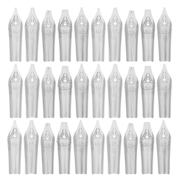 60 Pcs Metal Nibs for Fountain Pen Replacement Student Silver