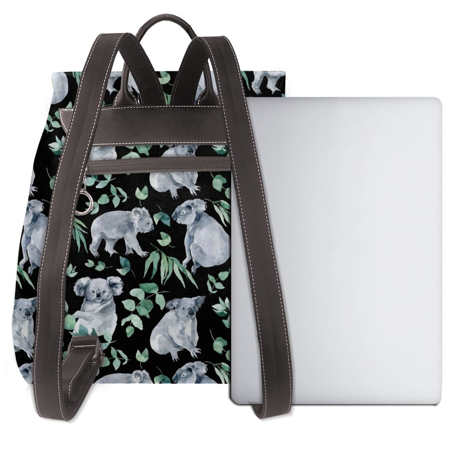 Naloa Sac à Dos en Cuir Imprimé Koala pour Femmes et Dames, Sac de