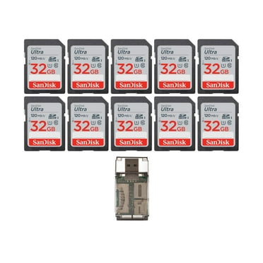 SanDisk 32GB Ultra SDHC UHS-I Flash Memory Card with High Speed USB Card Reader, 10 Pack