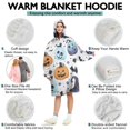 thumbnail image 5 of Wearable Oversized Blanket,Colorful Pumpkin Halloween Pattern Wearable Blanket Hoodie for Adults,Cozy Hooded Blankets with Super Pockets,Super Warm Fuzzy Pullover for Women & Men, 5 of 6