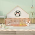 thumbnail image 2 of Wood Floor Bed with Fence and Door for Adults, Queen, Natural, 2 of 10