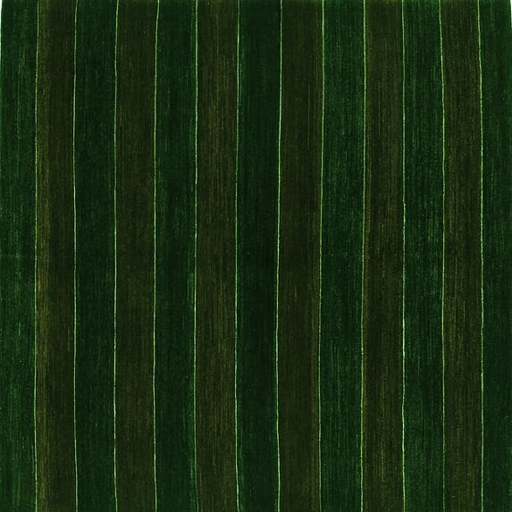 Ahgly Company Indoor Square Abstract Green Contemporary Area Rugs, 6' Square