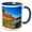 Blue/White, variant on 3drose, Sandy Beach River Access. Colorado River. Moab, Utah., 11oz Two-tone Yellow Mug