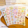 thumbnail image 5 of Pegatinas de capibara, pegatinas creativas con láser, pegatinas de cuentas de mano, pegatinas de capibara de dibujos animados, pegatinas decorativas para niños DIY, 5 of 5
