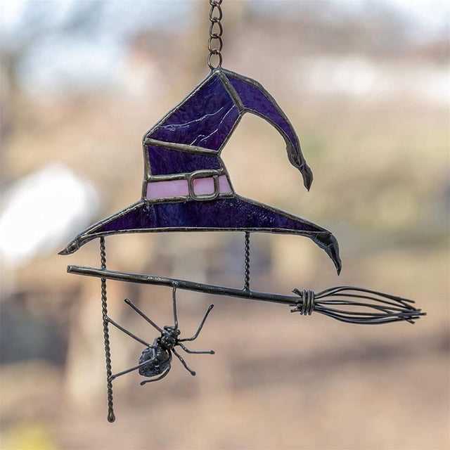 Adorno de ventana de cristal de araña fantasma de acrílico teñido de Halloween Wmkox8yii fhajkh4591