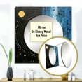 thumbnail image 3 of Designart "Blue Black Abstract Simplicity Round Lines III" Abstract Collages Blue Large Square Mirror - Square Bedroom Mirror Printed Wall Decor - Transitional Square Printed Wall Mirror Art, 3 of 5