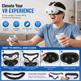 thumbnail image 5 of Leyeet Face Pad for Oculus Quest 2, VR Accessories for Meta Quest 2, Face Cover Replacement Set with 2 Pcs Comfortable Leather Foam Face Cushion, Lens Cover, Nose Pad and Thumb Stick Caps, 5 of 12