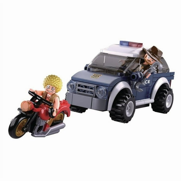 Sluban Kids SLU08627 Police Jeep K9 Unit with Motorcycle Building Blocks 106 Pcs set Building Toy Police Vehicle