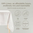 thumbnail image 2 of over&back 100%-Linen Woven Tablecloth - Colorful Dining Room Table Cover - Mitered Corner Hems - Machine Washable - Kitchen and Home Decor - Ivory - 70x90, 2 of 9