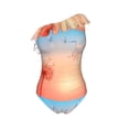 thumbnail image 4 of Yiaed The Sunset of Dandelion Print Women One Piece Swimsuits Tummy Control One Shoulder Bathing Suits Pattern Ruffle Swimwear-X-Large, 4 of 8