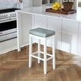 thumbnail image 2 of Linon Cessford 32" Backless Bar Stool, White/Light Gray Faux Leather, Includes 1 Stool, 2 of 7