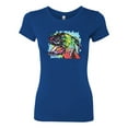thumbnail image 2 of Cute Rainbow Neon Doberman Dog Lover Womens Slim Fit Junior Tee, Royal, X-Large, 2 of 3