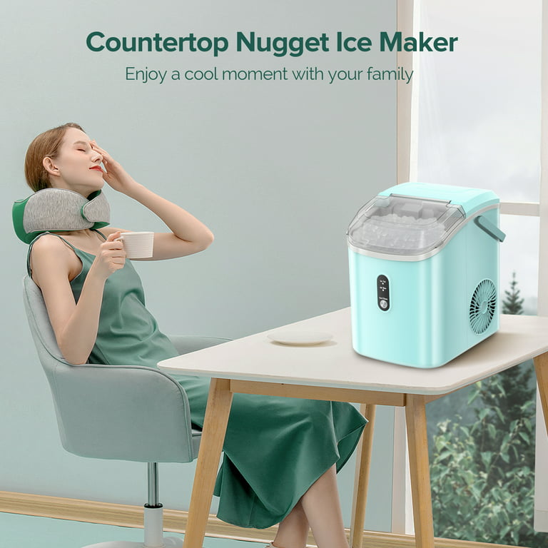 Nugget Ice Maker Countertop,34Lbs/Day,Portable Crushed Ice Machine