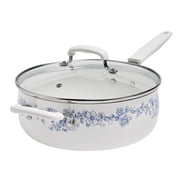 The Pioneer Woman 12-Piece Classic Aluminum Cookware Set, PFAS-Free Ceramic Nonstick, Pots and Pans Set with Decal Pattern, Agatha Blue