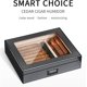 thumbnail image 4 of Humidor de puros con tapa de vidrio, higrómetro, humidificador y divisor, capacidad para 20 puros, ideal para viajes al aire libre, negocios y regalos., 4 of 5