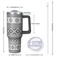 thumbnail image 3 of 40 oz Stainless Steel Vacuum Insulated Bohemia Tumbler Spill Proof Lid and Straw Water Cup Holder Compatible Travel Boho Gifts for Men Women, 3 of 5