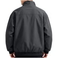 thumbnail image 6 of MYAOYI Mens Plain Zip Up Bomber Jacket Lightweight Fall Outerwear with Pockets, 6 of 8