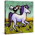 thumbnail image 2 of "Rooster Rides a Horse" Painting Print on Wrapped Canvas, 2 of 5