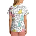 thumbnail image 5 of Kixjoy Scrubs Tops for Women Plus Size Short Sleeve V Neck Nurse Scrubs Animal Printed Stretchy Casual Tops Medical Lightweight Blouses for Women with Pockets, Pink S, 5 of 6