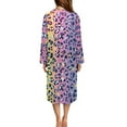 thumbnail image 3 of FOR U DESIGNS Leopard Pink Pattern Womens Nightgown Soft Long Sleeve Duster Robe Zip Up Elastic Fabric Robes for Women Sleep Dress House Dress with Pockets, XL, 3 of 8