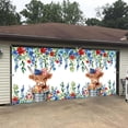 thumbnail image 5 of 16X7FT Independence Day 4th of July Garage Door Decorations American Flag Funny Highland Cow Flowers Leaves Patriotic Star Garage Door Cover Veterans Memorial Birthday Party Outdoor Garage Party Decor, 5 of 5