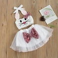 thumbnail image 2 of Infant Baby Girl Easter Outfits Bunny Sleeveless Romper Dress Lace Tutu Skirt Outfit, 2 of 6