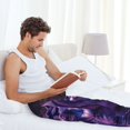 thumbnail image 5 of Vsdgher Purple Hippo In Water Mens Pajama Pants Sleep & Lounge Pants, PJ Pants-Small, 5 of 6
