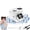 White, variant on Mini Camera Shaped Portable Fan with Lanyard: 199-Speed Turbo Cooling, Bladeless, LED Display, USB Rechargeable for Travel & Office
