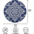 thumbnail image 4 of GZHJMY Medallion Paisley Navy Blue Round Placemats Durable Non-Slip Heat and Stain Resistant Placemat for Kitchen Table Decoration Outdoor BBQ Activities(6PCS) Table Mat, 4 of 7