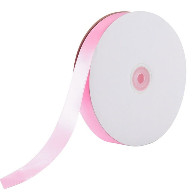 1pcs 2.5cm Cintas de envoltura de regalos Seda Satén Cintas de poliéster Cintas decorativas Riband Bow-knot Suministros para embalaje de fiesta Regalos (Rosa)
