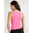 thumbnail image 2 of Scoop Women's High Neck Contour Tank Top, Sizes XS-XXL, 2 of 5