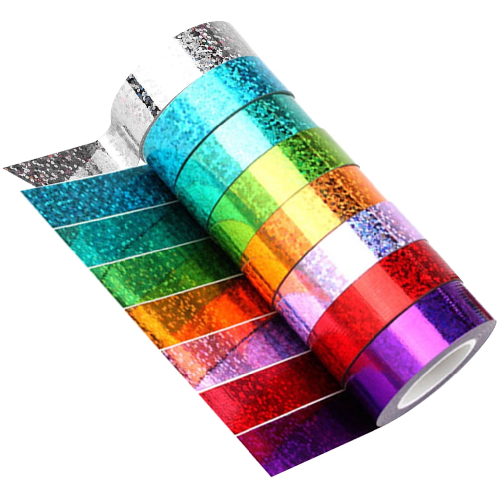 12 Rolls Decorative Glitter Tape Crafting Project Adhesive Assorted Colors 18yd