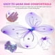 thumbnail image 2 of 1 Juego de alas de disfraz de mariposa para niñas, diadema con antena de mariposa, varita de princesa para fiestas de cumpleaños y disfraces de Halloween, 2 of 7
