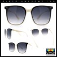 thumbnail image 2 of Womens XXL Oversized Inset Lens Large Coverage Horn Rim Plastic Sunglasses Ivory - Smoke, 2 of 7
