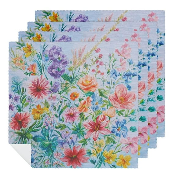 Heduofu Napkins Decorative Washable Table Cloth Napkin for Kitchen, Party, Wedding, Camping, Floral - Spring/Summer