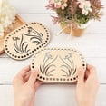 thumbnail image 4 of Cheers.US 2Pcs  Wooden Basket Bottom Oval Blank Solid Crochet Basket Wood Base for DIY Basket Weaving Supplies Craft Making Home Decoration, 4 of 7