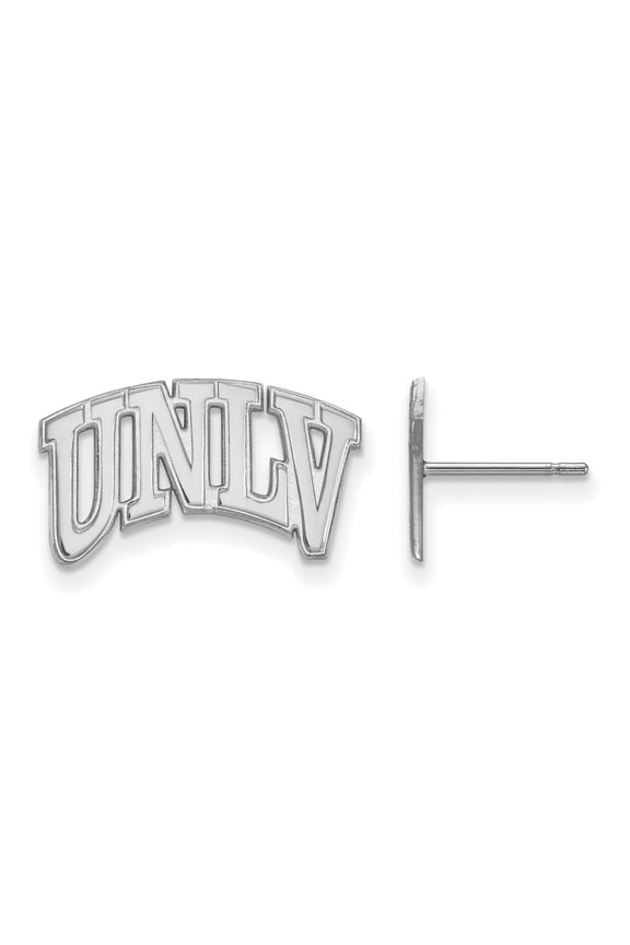 SS Rh-p LogoArt University of Nevada Las Vegas Small Post Earrings Sterling Silver Earrings