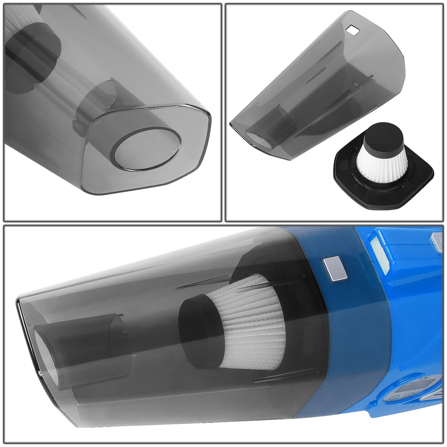 DNA Motoring For Blue LED Light Mini Handheld Air Compressor Pump Corded Car Vacuum Cleaner Cleaning Kit