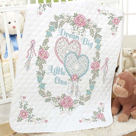Herrschners® Pre-Quilted Dream Big Baby Quilt Stamped Cross-Stitch