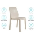thumbnail image 3 of WRGHOME Palma Modern Outdoor/Indoor Plastic Resin Stacking Patio Dining Chairs  (Set of 2) - IVORY, 3 of 6