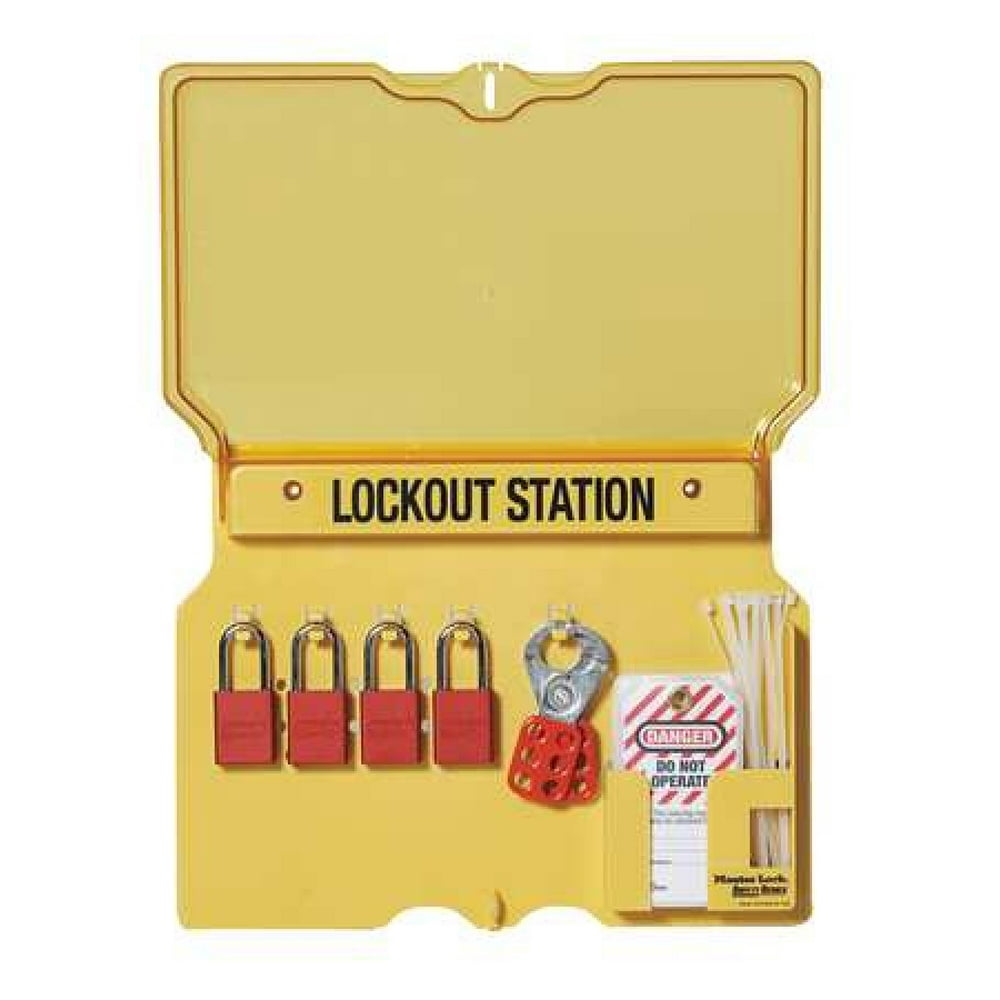 Master Lock Safety Series Lockout Stations with Key Registration Card, 22in, Anod. Alum 1Lk
