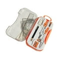 thumbnail image 1 of Trousse de Mathématiques et de Géométrie, Ensemble de Boussole, Rapporteur, Trousse de Règle Triangulaire, Trousse Scolaire pour Élèves, Ensemble de Fournitures pour Élèves, Enseignants, Orange, 1 of 7