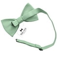 thumbnail image 3 of Men's Green Fern Bow Tie with Handkerchief & Cufflinks Pre-Tied Style Formal Satin Classic Bowtie for Tuxedo Faux Silk, by Adam Young (Large, Deep Sage), 3 of 5