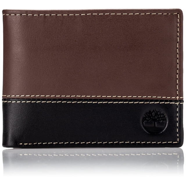 Cartera Timberland de Cuero para Hombre, Bifold Híbrida Marrón y Negra