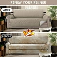 thumbnail image 5 of Three Seater Sofa Covers Couch Slipcovers Reversible Quilted Furniture Protector, Improved Couch Shield , Micro Fabric Pet Cover Sofa, Seat Width Up to 70", 5 of 6