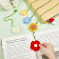 thumbnail image 3 of 6Pcs Crochet Bookmarks Crochet Flower Bookmarks Cute Plant Bookmarks Knitted Bookmarks Handmade Flower Bookmarks, 3 of 5