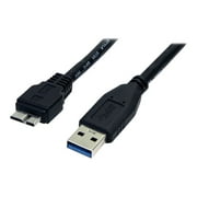 Angle View: StarTech 3 ft Black SuperSpeed USB 3.0 Cable A to Micro B - M/M