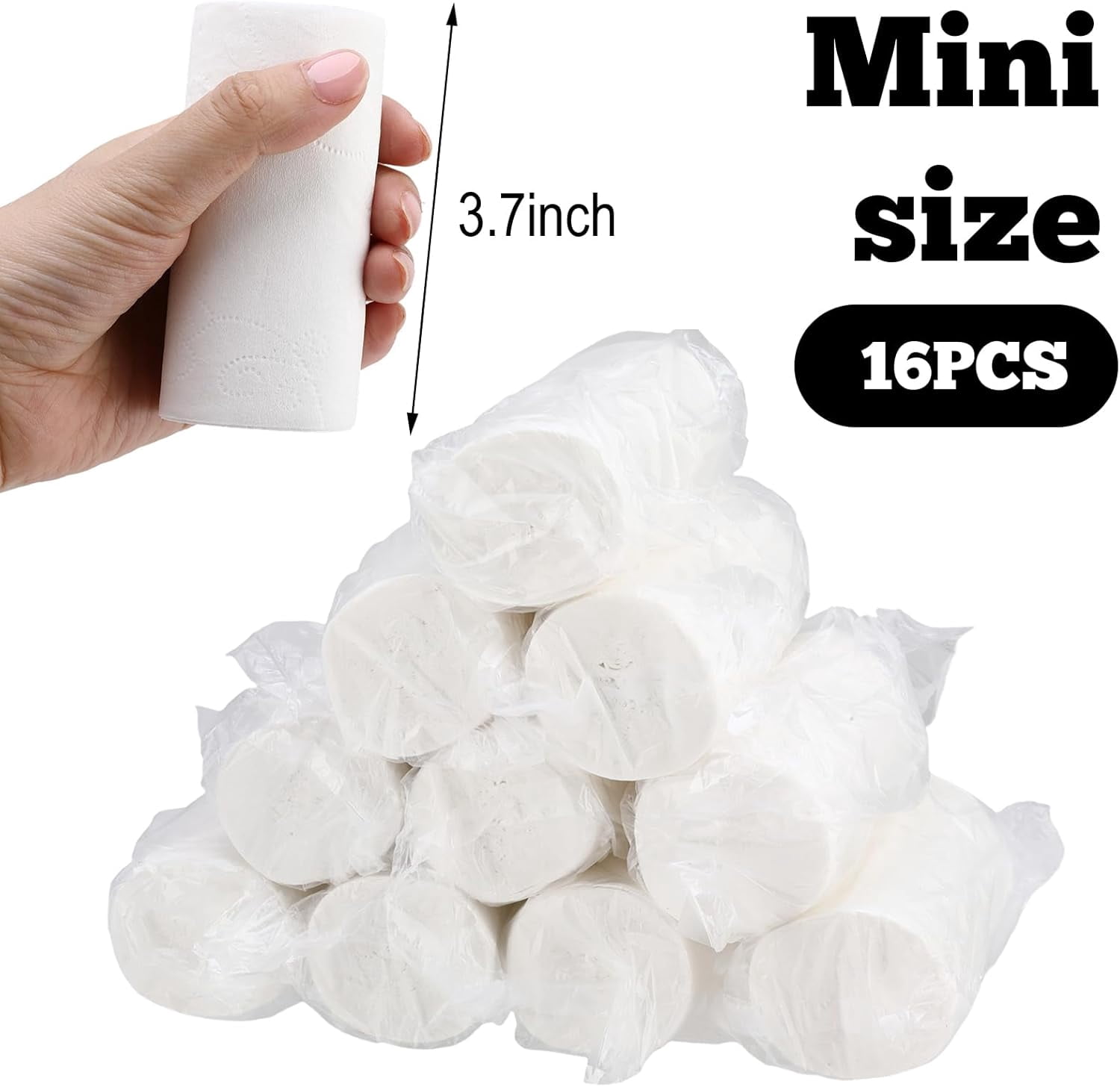 16 Rolls Travel Toilet Paper to Go Packs, Soft Coreless Camping Toilet Paper, Compact Pocket Tissue for Camping Hiking Outdoor Rv and Travel, Portable Individually Wrapped